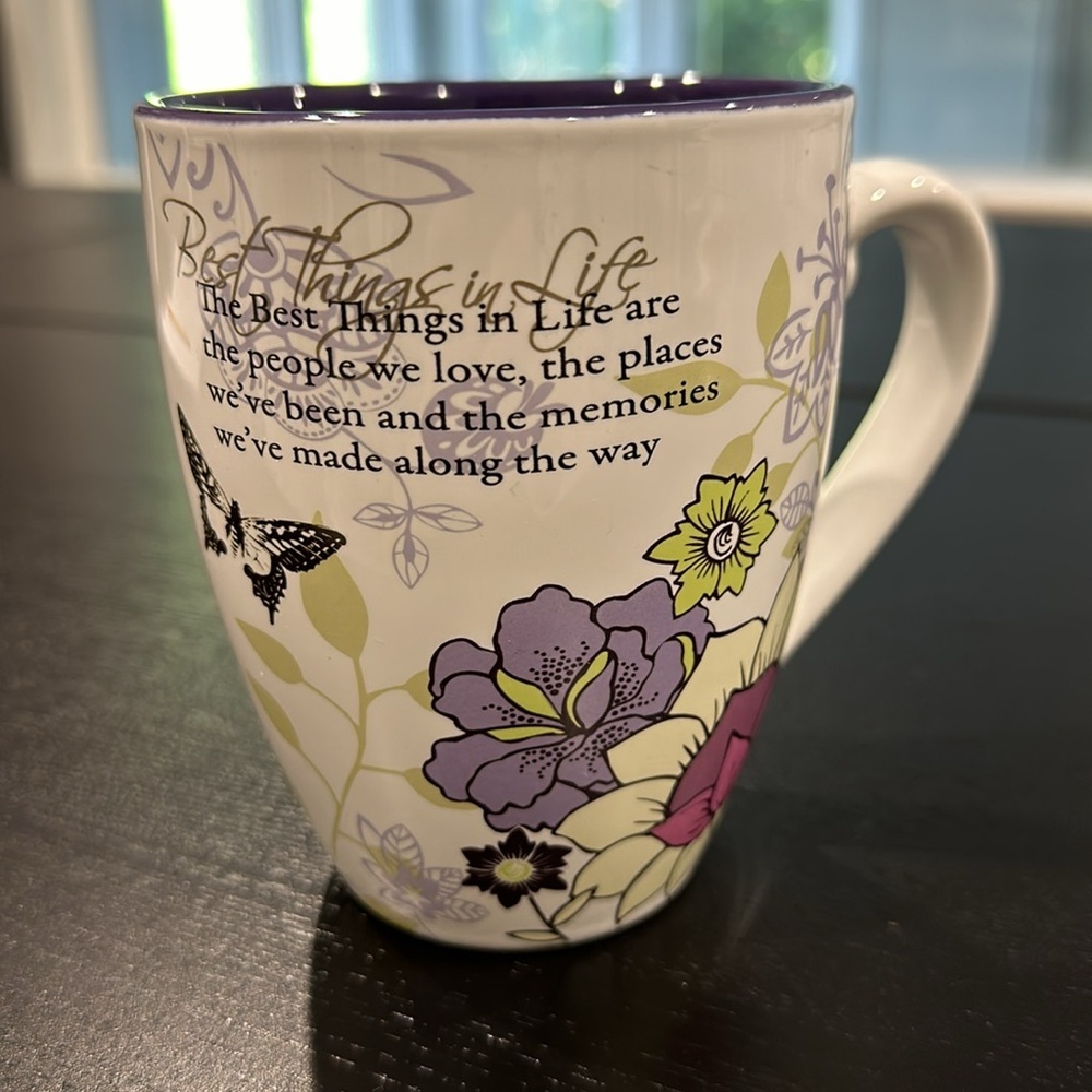 Best Thing In Life Mug with Flowers & Butterflies